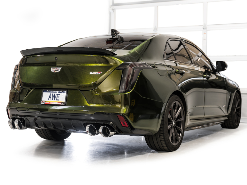Cadillac CT4-V Blackwing Performance Exhaust - AWE Tuning - SwitchPath, Cat Back - Chrome Silver - `21-`27